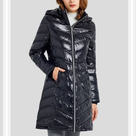 Orolay‎ Jacket Womens Size Large Black Long Quilted Down Puffer NEW - Picture 1 of 12